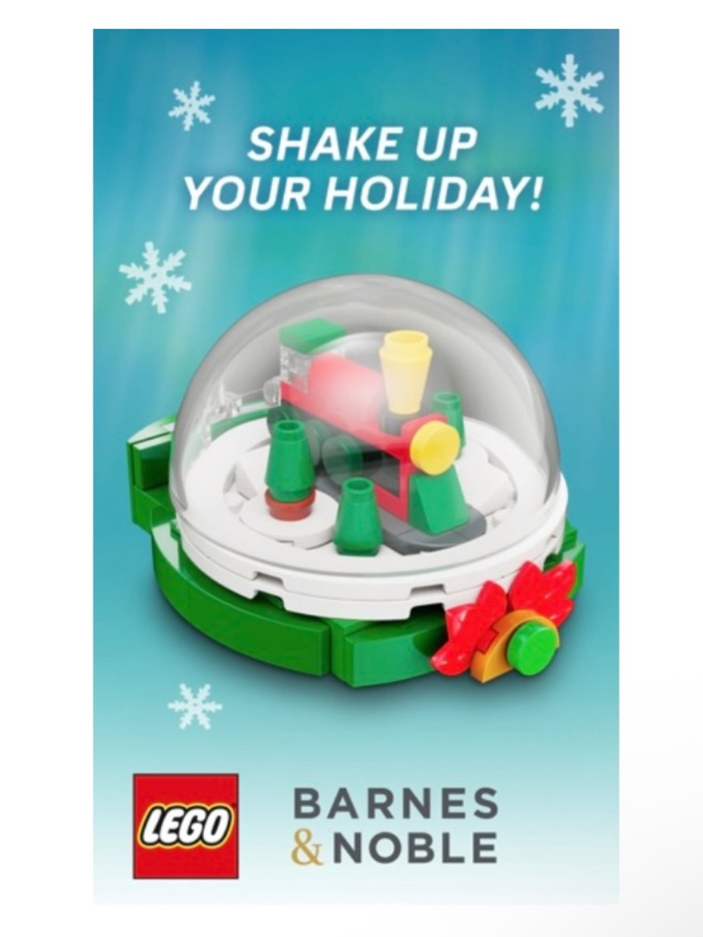 LEGO 6547924 HOLIDAY SNOW GLOBE with Train Inside - Barnes and Noble Exclusive